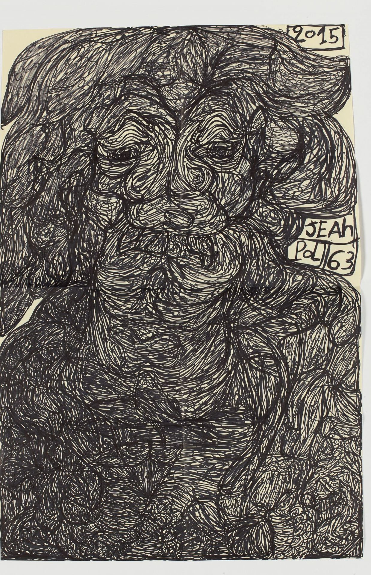 Pol Jean, feutre noir sur papier, Collection Art et marges musée,