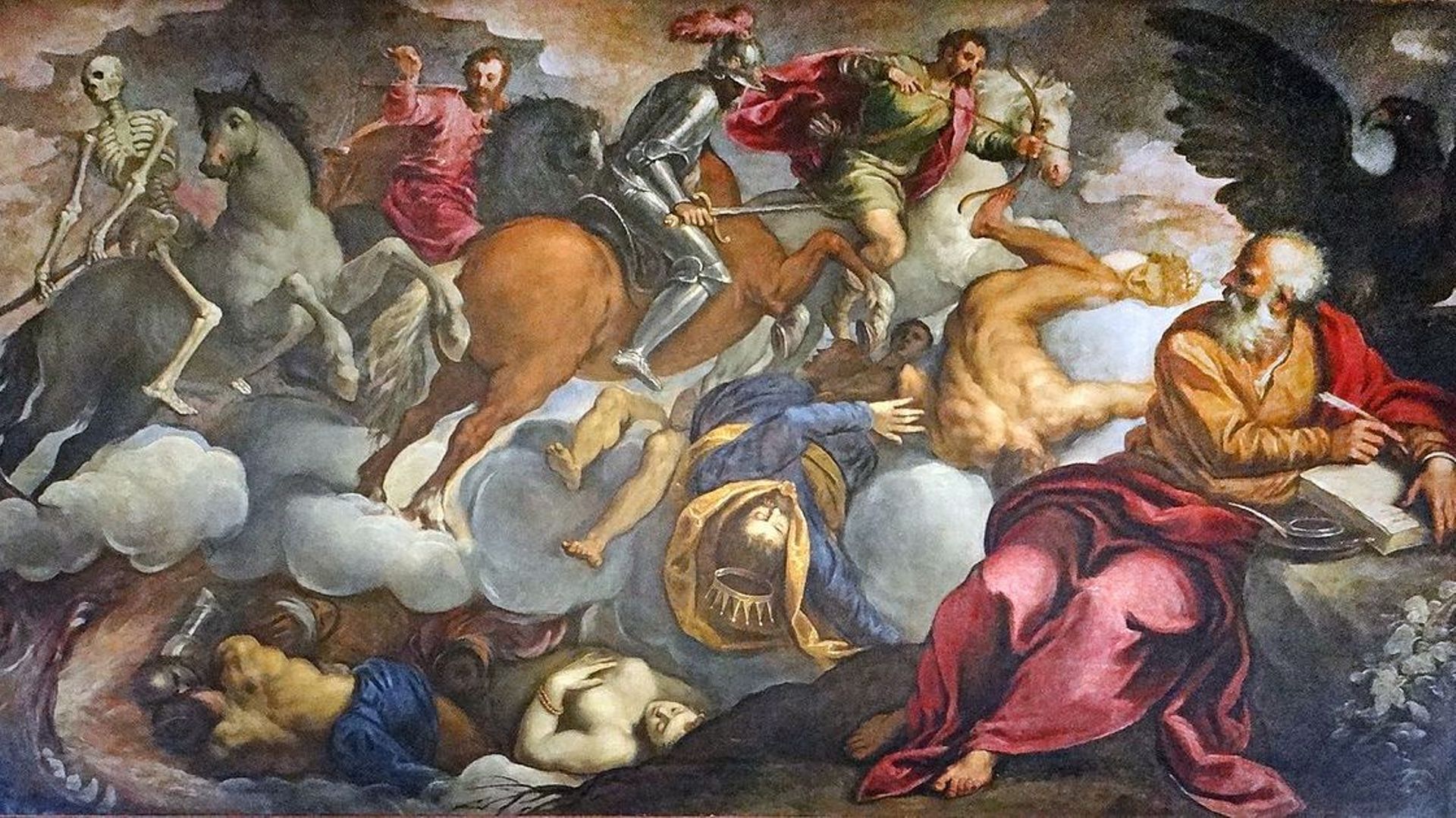 Les Quatre cavaliers de l'Apocalypse. Tableau de Jacopo Palma il Giovane 1581-1582, Venezia