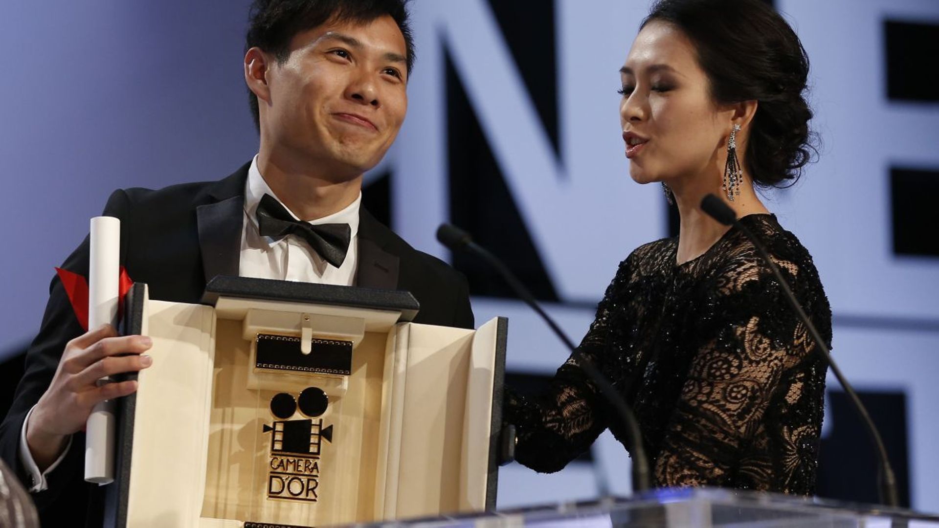 Anthony Chen et l'actrice chinoise Zhang Ziyi 
