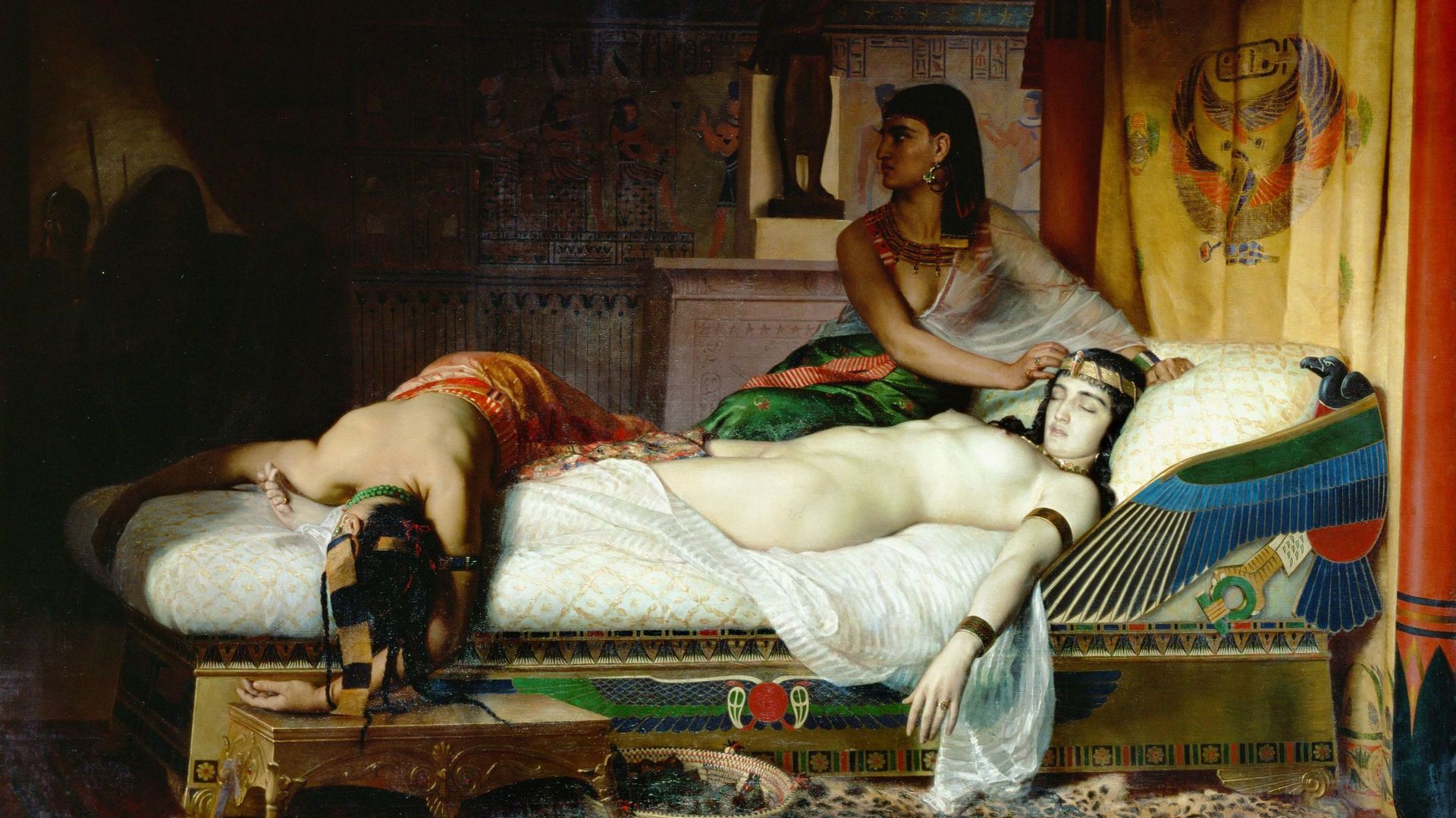« La mort de Cléopâtre », par Jean André Rixens, 1874, Toulouse, Musée des Augustins. 