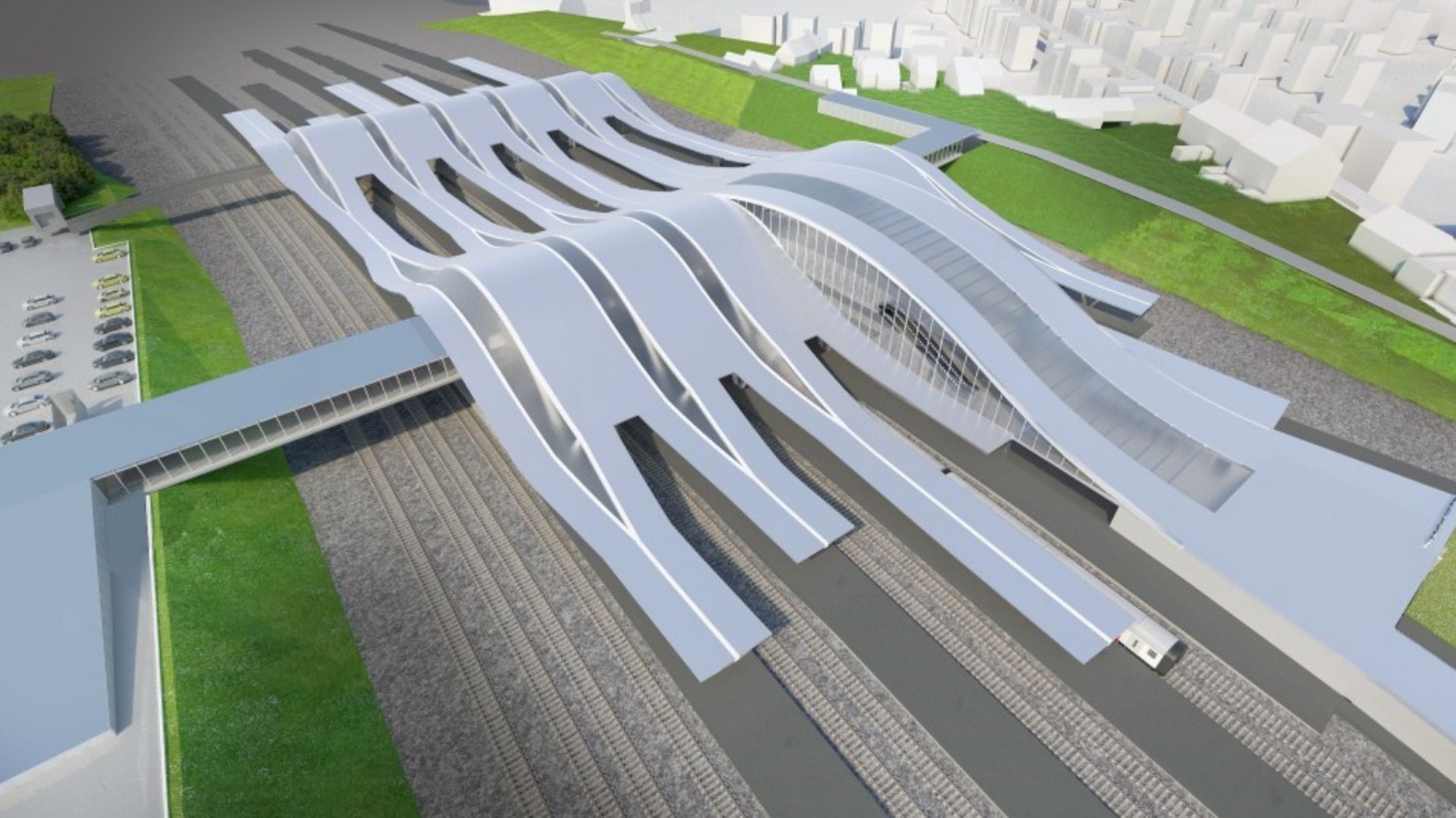 Cette toiture ondulée sera l’identité visuelle de la future gare d’Ottignies.