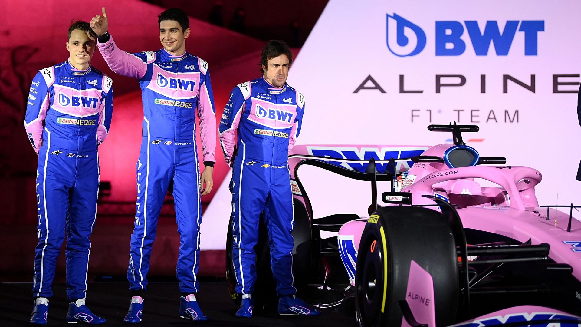 Alpine F1 team en début de saison, en février 2022.