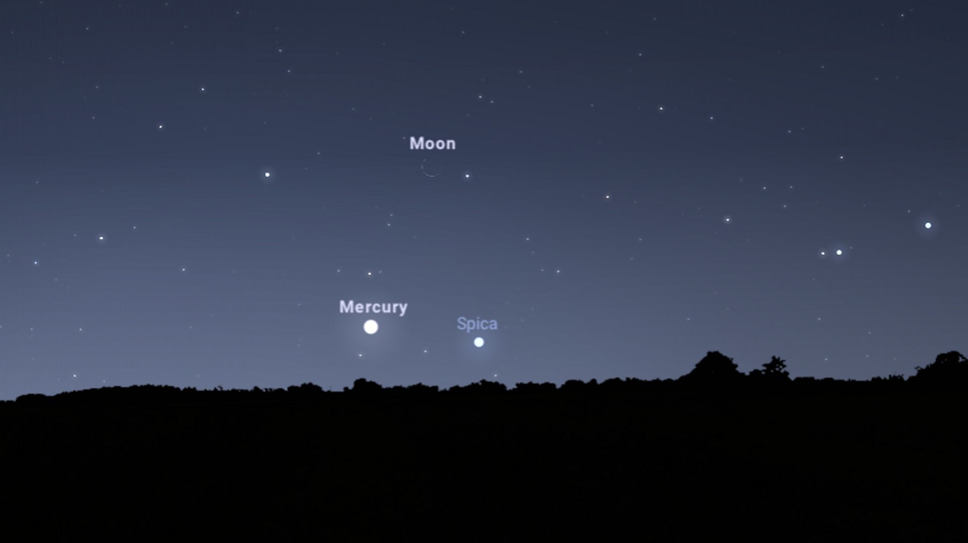 Le 3 novembre : très fin croissant lunaire pour Mercure