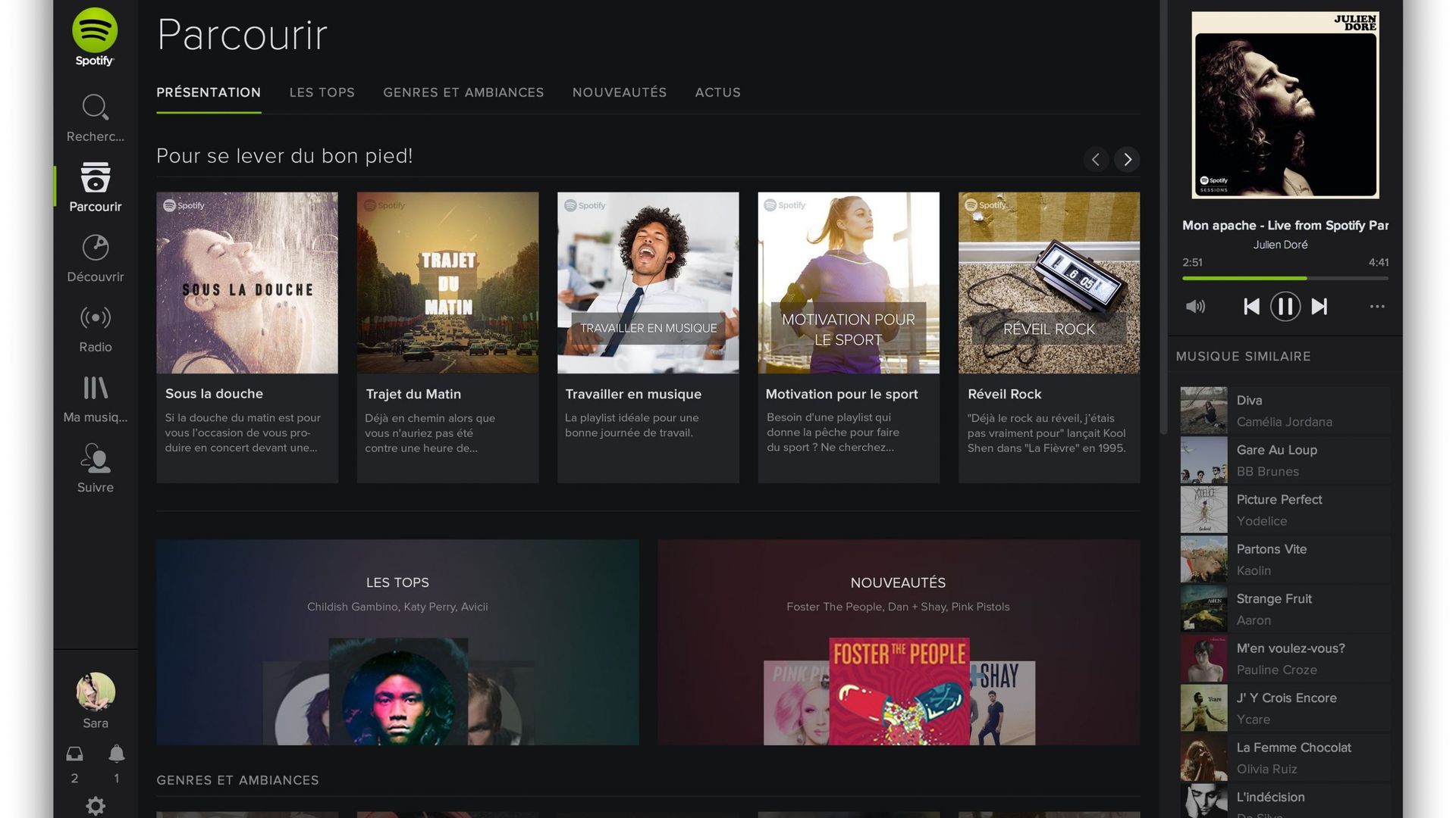 Spotify adopte un nouveau look, plus sombre