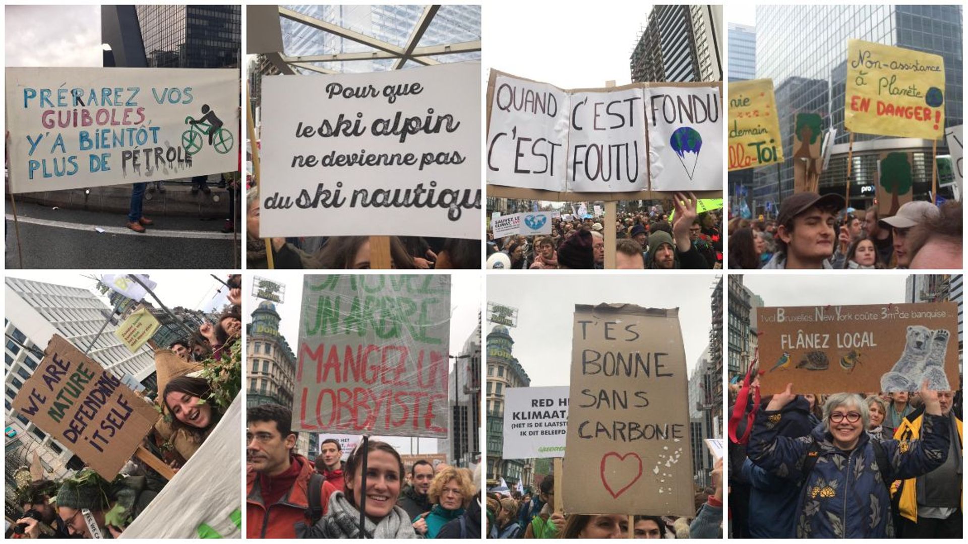 Manifestation pour le climat: les slogans des marcheurs en photos et vidéos
