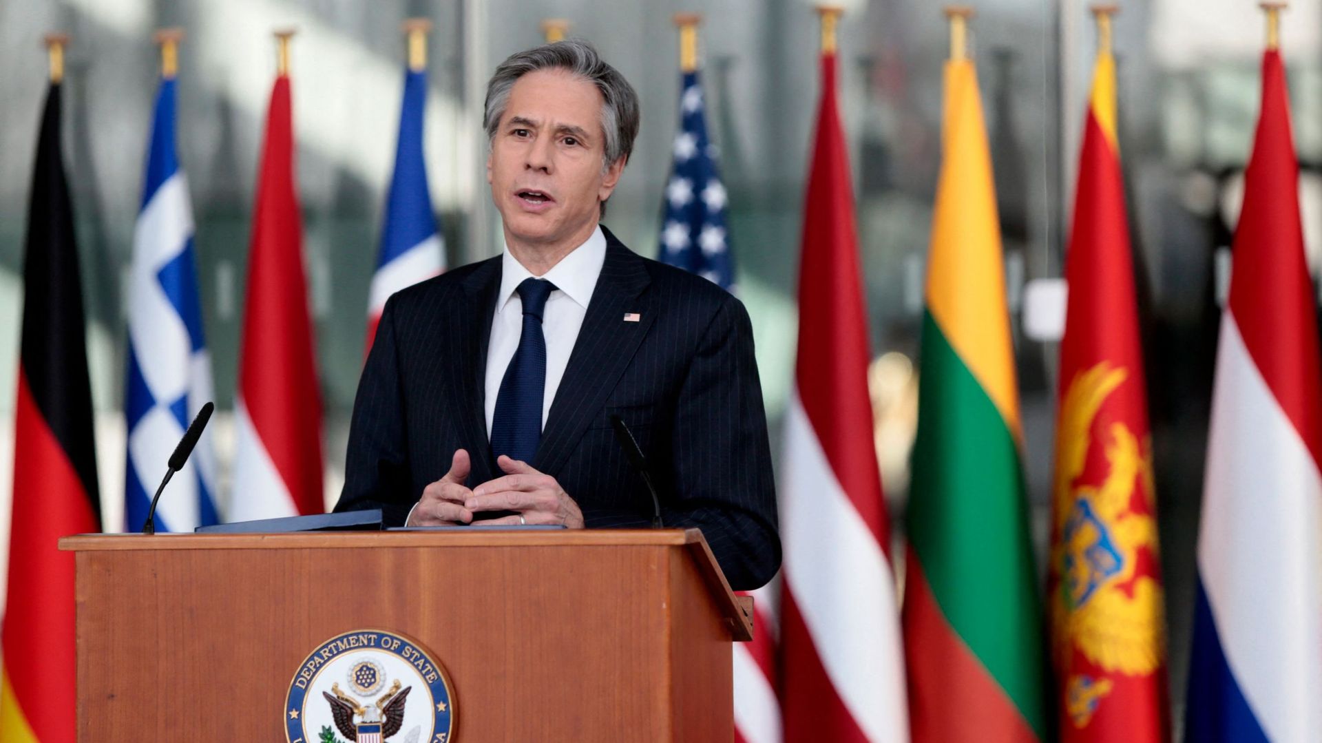 "Les Etats-Unis ont besoin d’alliances, mais avec des règles", a affirmé Antony Blinken à l’OTAN