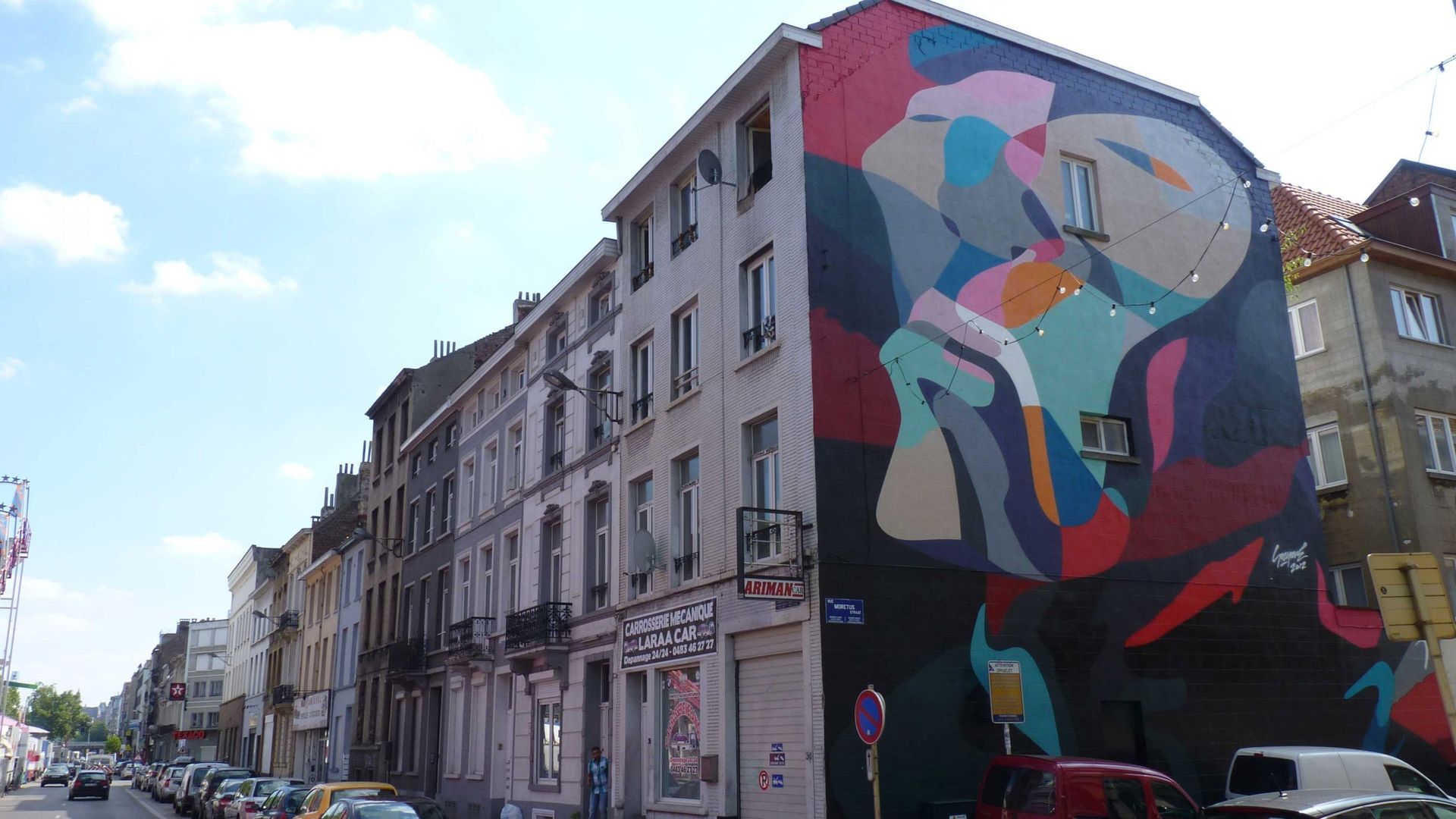 Fresque de Sozyone rue Poincaré, Bruxelles