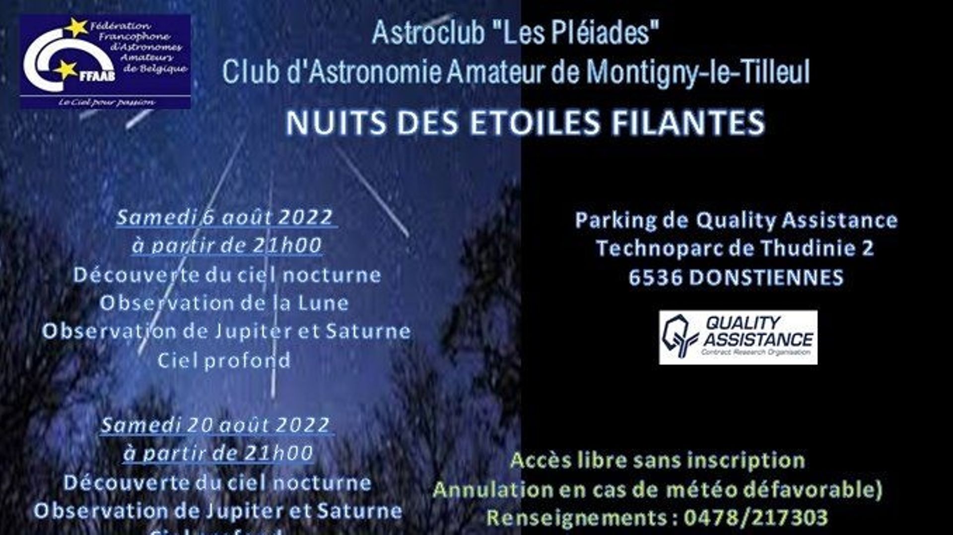 La nuit des étoiles filantes de l' Astro Club "les Pléiades"