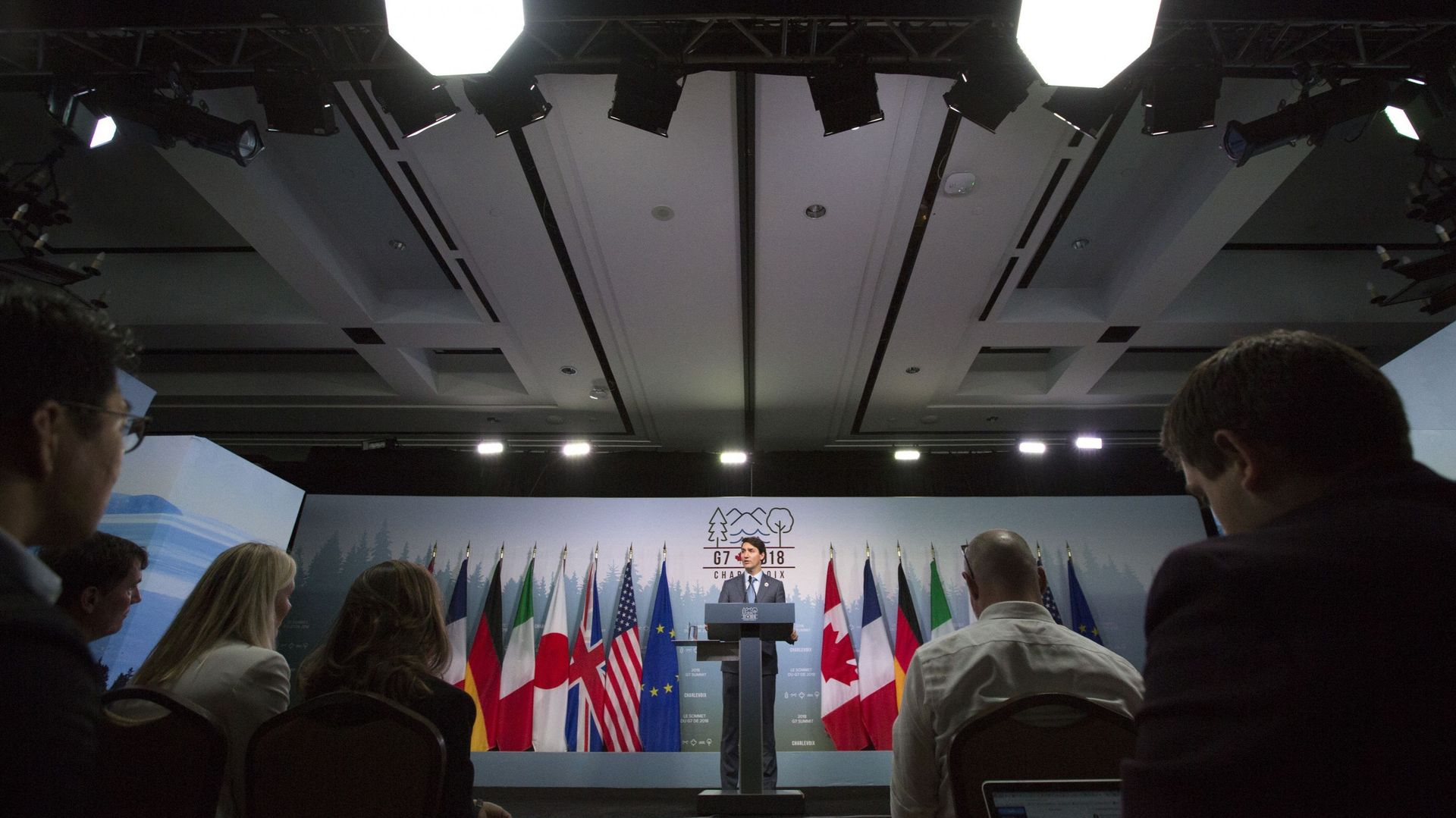 Le Premier ministre canadien, Justin Trudeau pendant le G7.