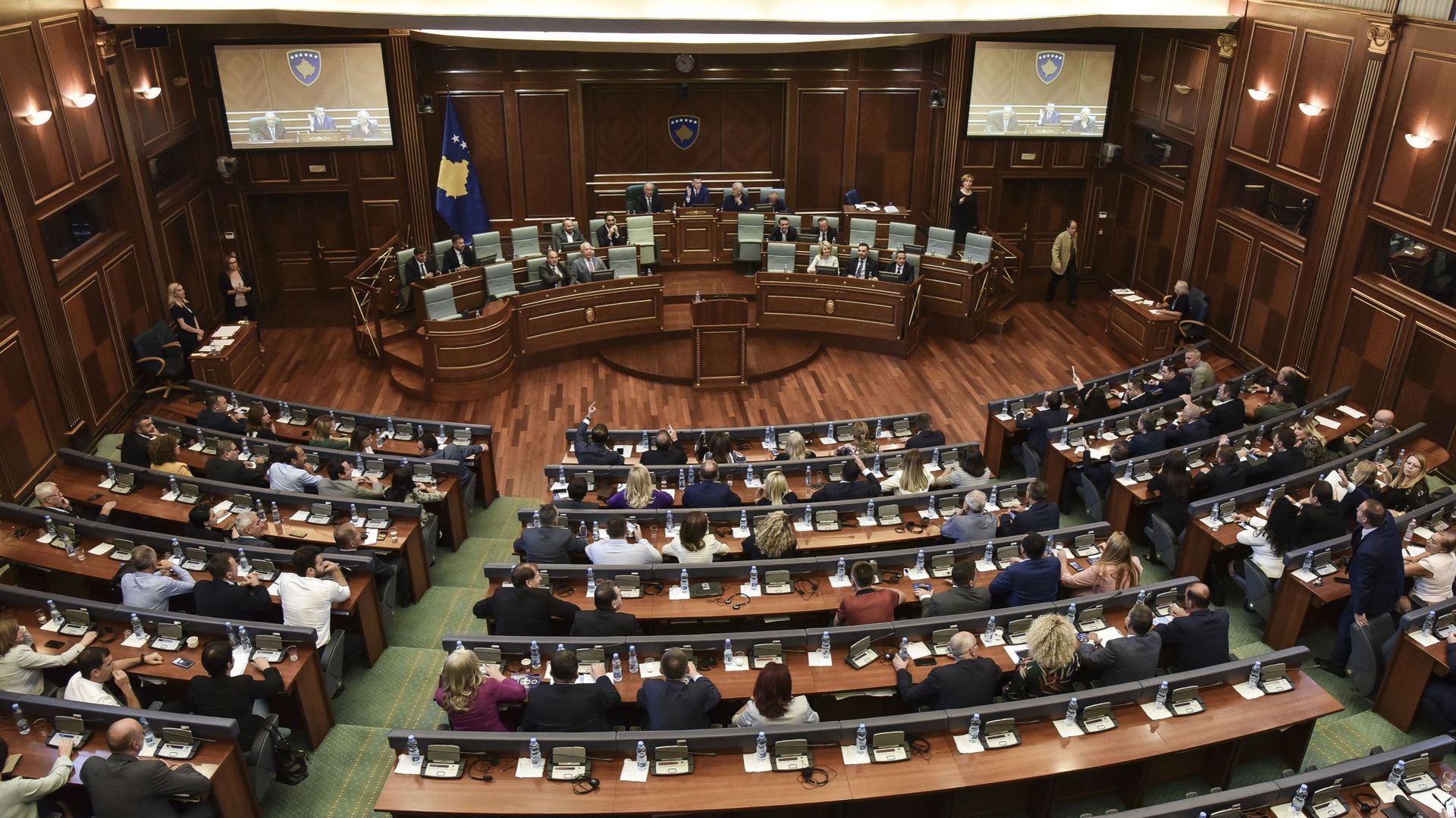Vue du parlement du Kosovo