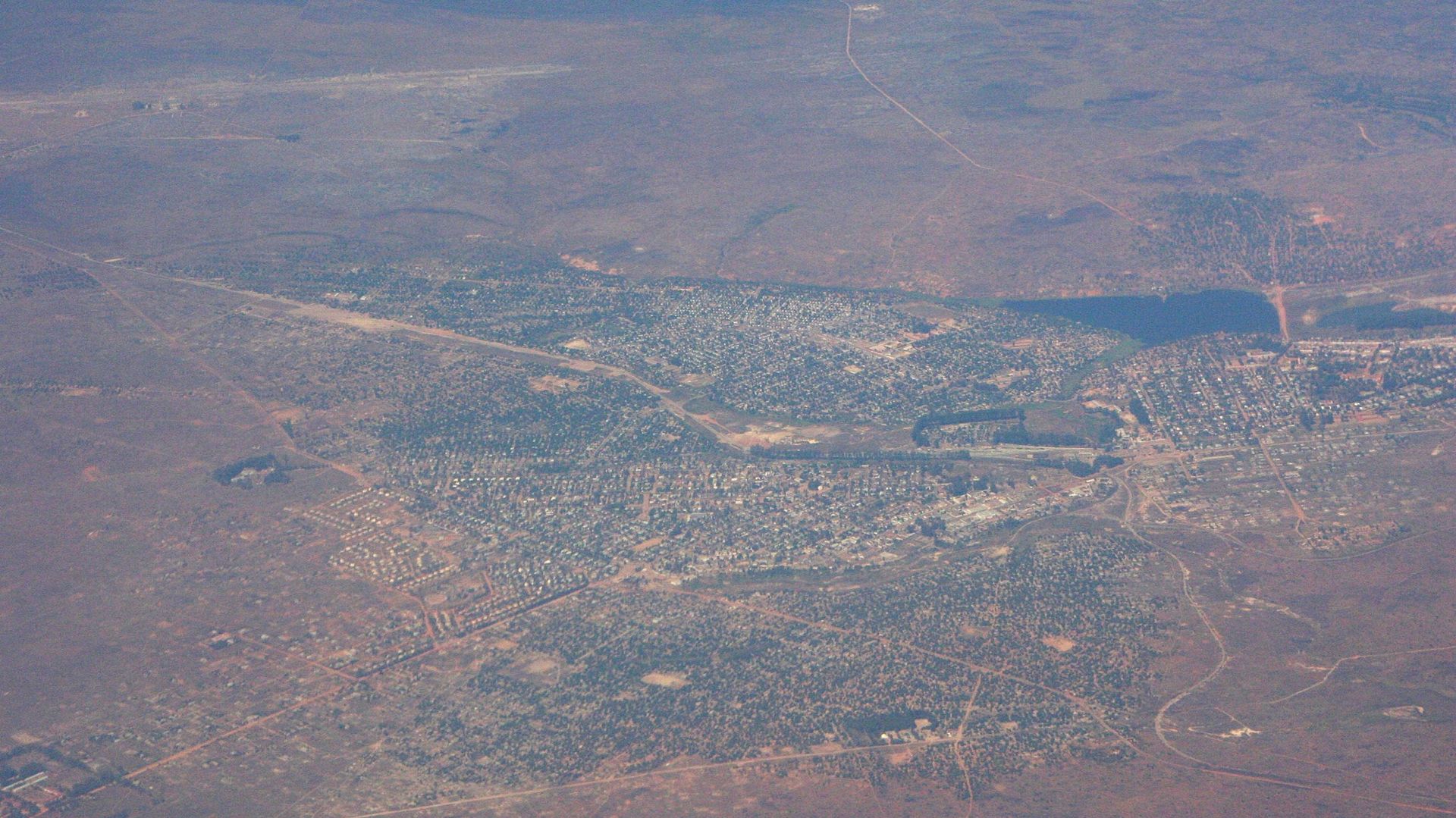 Vue aérienne de Kolwezi, en 2006