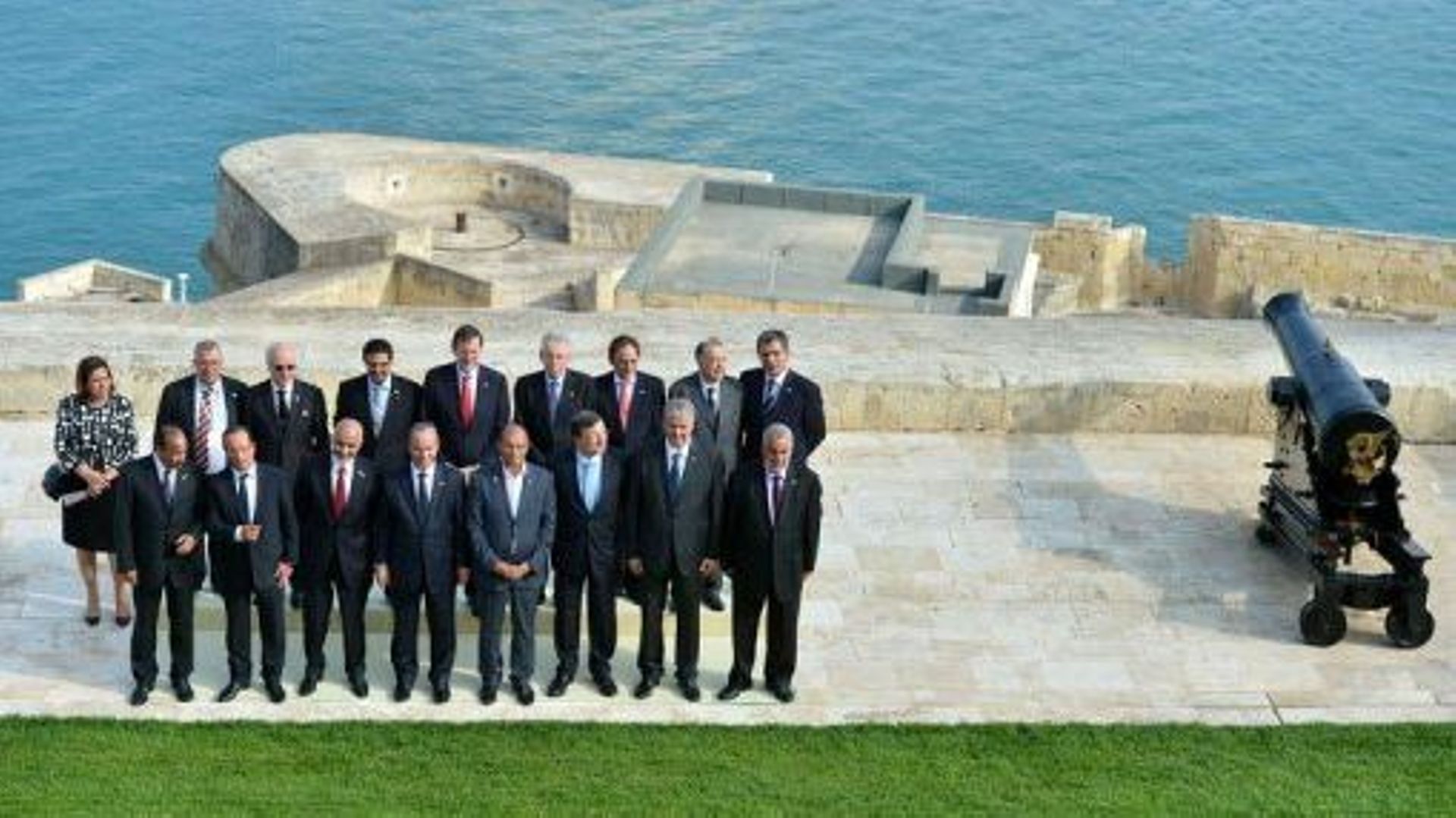Les dirigeants des pays du Sud de la Méditerranée réunis à Malte, le 5 octobre 2012