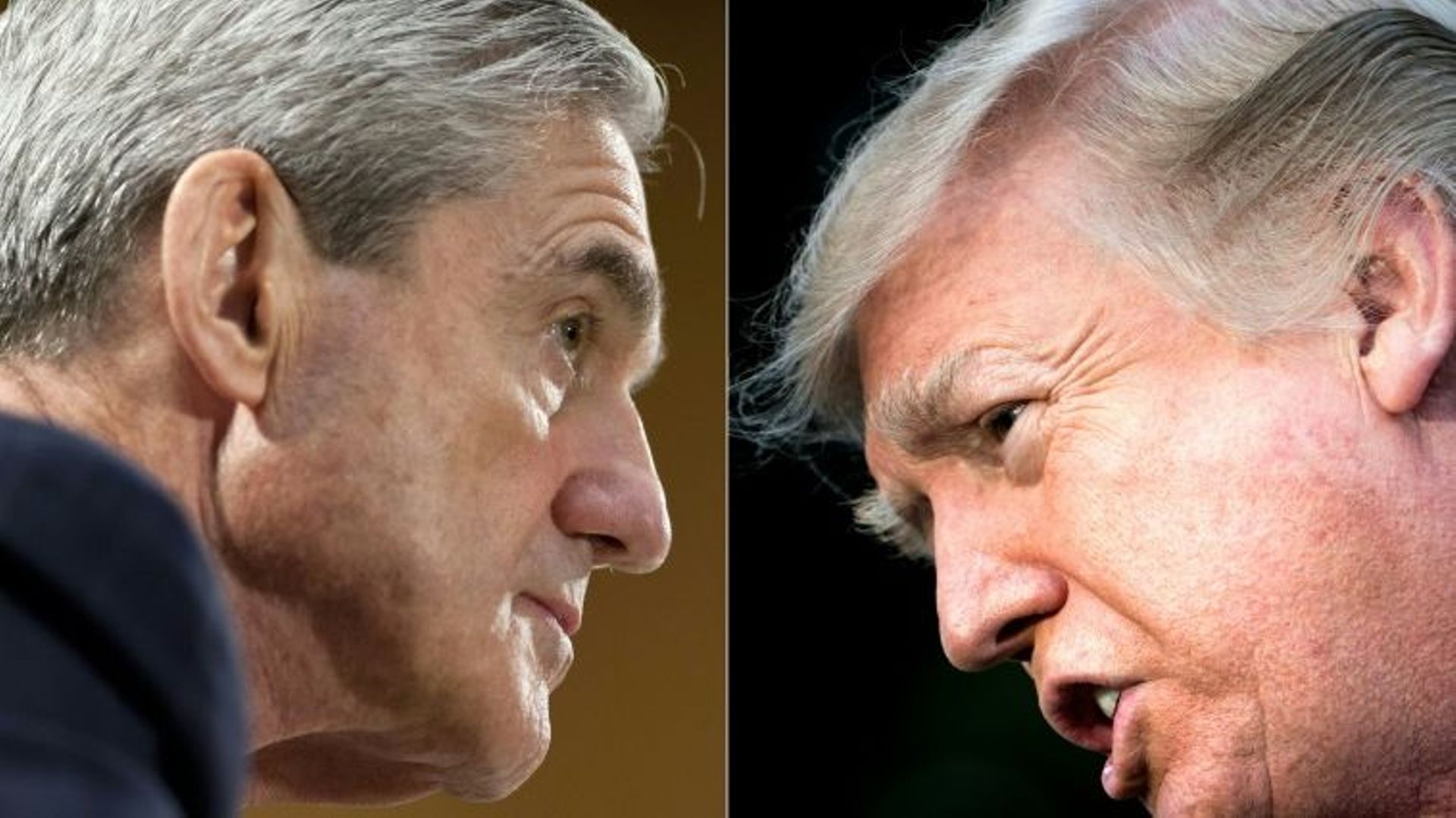 Photomontage du procureur spécial Robert Mueller et du président américain Donald Trump