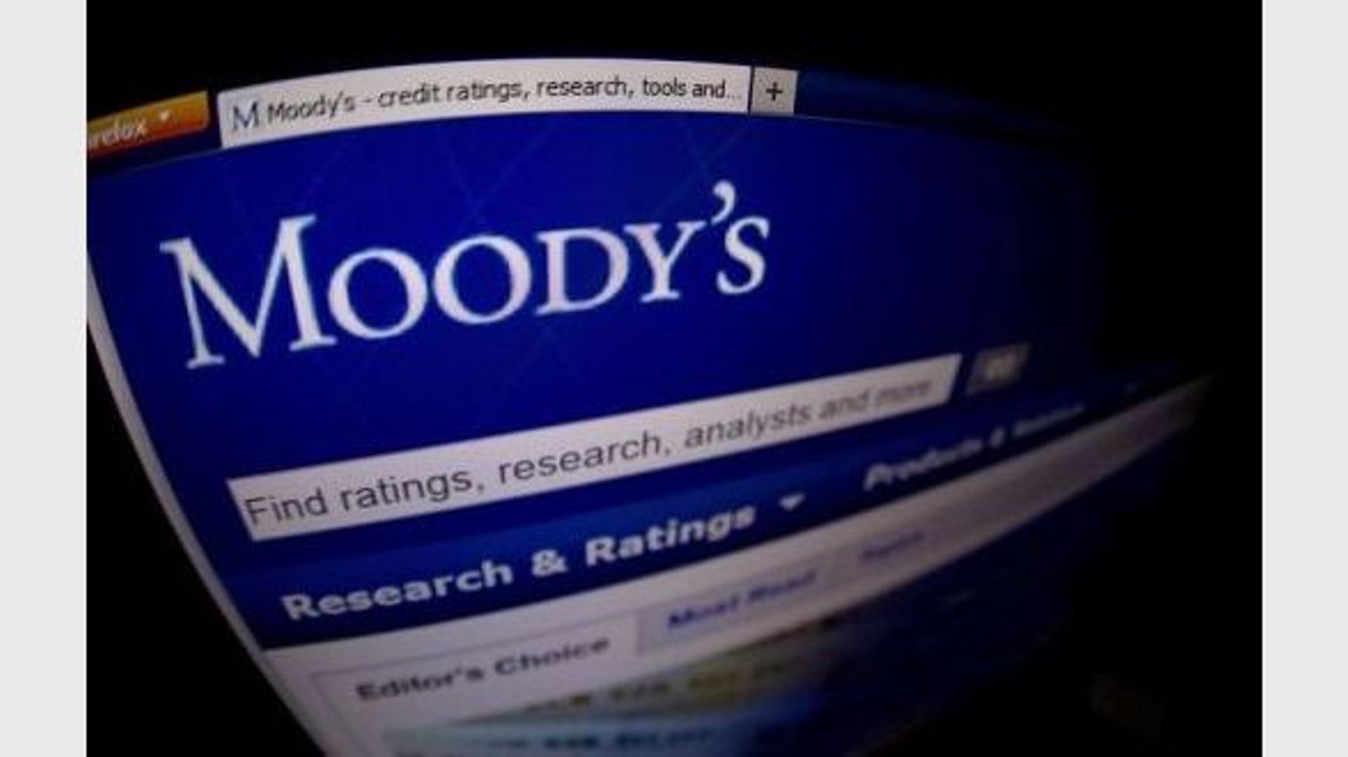 Page d'accueil du site de l'agence de notation Moody's