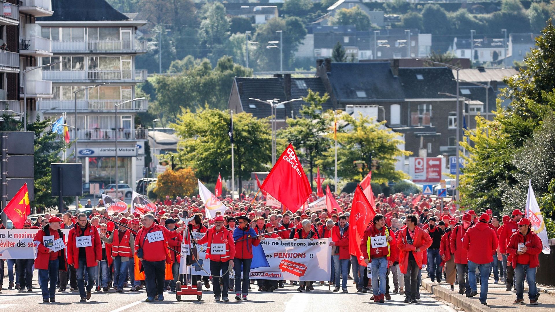 Manifestation de la CGSP le 20 septembre à Namur. 