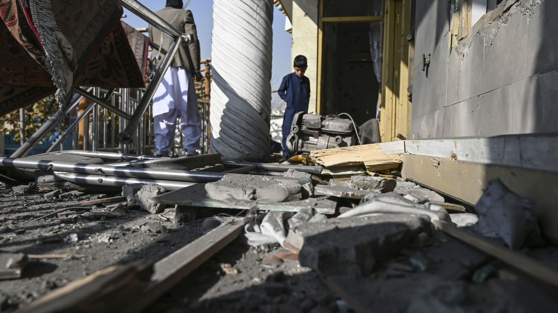 Dégâts suite aux explosions du 21 novembre, dans un quartier de Kaboul
