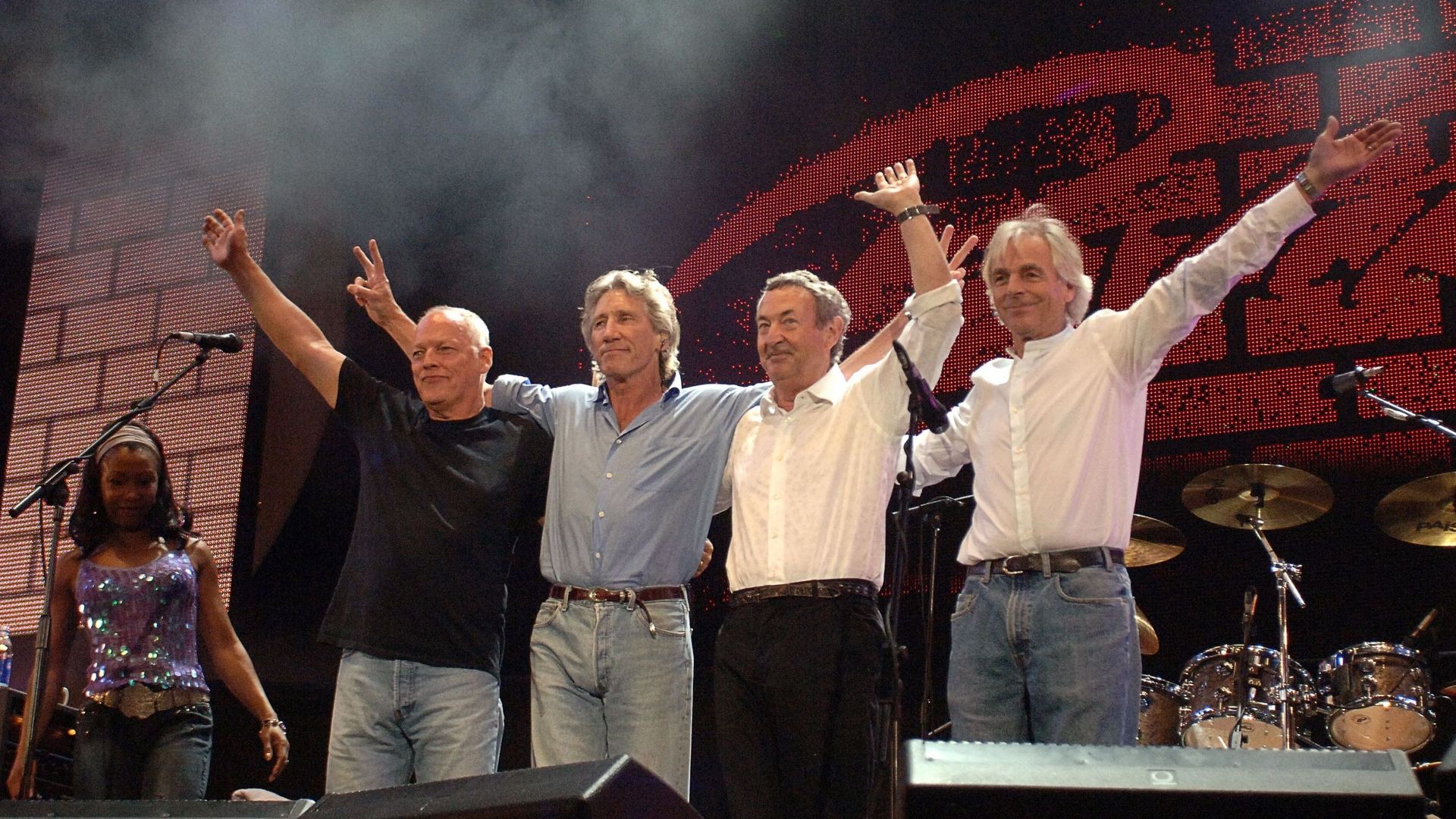 David Gilmour, Roger Waters, Nick Mason et Richard Wright en concert en 2005