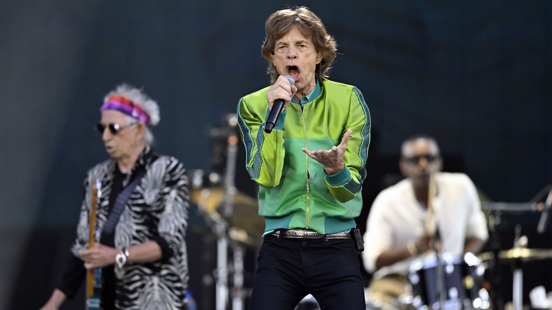 Mick Jagger, chanteur des Rolling Stones, lors de la tournée "Stones Sixty Europe 2022", au Stade Roi Baudouin, à Bruxelles, le lundi 11 juillet 2022.